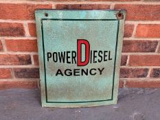 Enamel Made Power Diesel Agency Sign