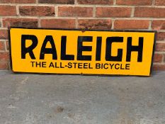 Enamel Raleigh The All Steel Bicycle Sign