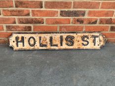 Cast Iron Road Sign “ Hollis St”&nbsp;