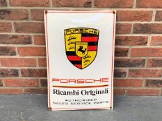 Enamel Porsche Ricambi Originali Sign