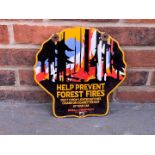 Enamel Shell Shaped “Help Prevent Forest Fires” Sign