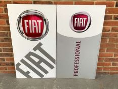 Two Fiat Dealership Signs