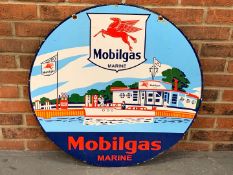 Enamel Mobilgas Marine Circular Sign