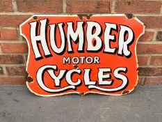 Enamel Humber Motor Cycles Sign