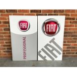 Two Metal Fiat Dealership Signs