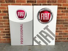 Two Metal Fiat Dealership Signs