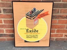 Framed Exide Long Life Battery Poster