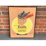 Framed Exide Long Life Battery Poster