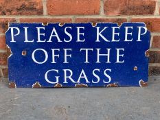 Enamel “Please Keep Off The Grass” Sign