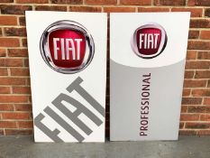 Two Fiat Dealership Signs