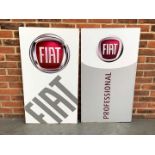 Two Fiat Dealership Signs