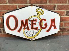 Enamel Omega Watch Sign