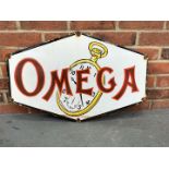 Enamel Omega Watch Sign