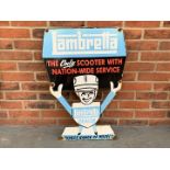 Enamel Lambretta Scooter Dealer Sign