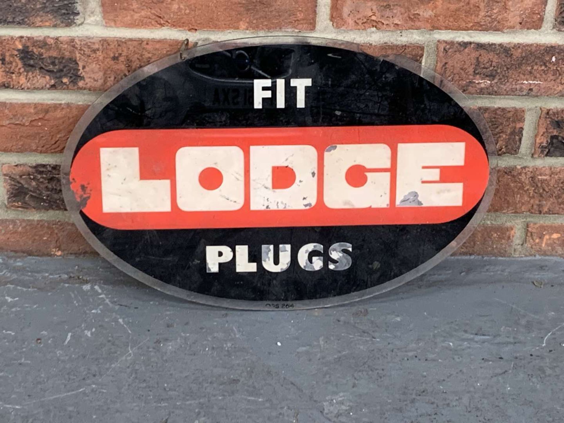 Perspex “Fit Lodge Plugs” Hanging Sign a/f