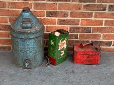 Three Vintage Cans, Paraffin, Castrol Etc