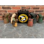 Two Gallon Petrol Can, Oil Pourers and Cans