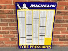 Tin Michelin Tyre Pressure Chart Sign