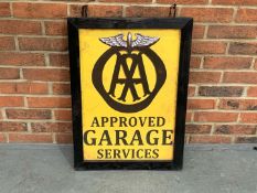 AA Approved Garage Wooden Framed Printed Hanging Sign