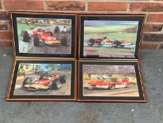 Four Framed Michael Turner Racing Prints&nbsp;
