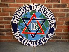 Dodge Brothers Detroit USA Enamel Circular Sign