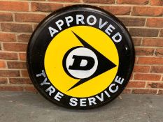 Dunlop Approved Tyre Service Convex Aluminium Sign