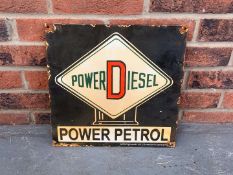 Power Diesel Power Petrol Enamel Sign