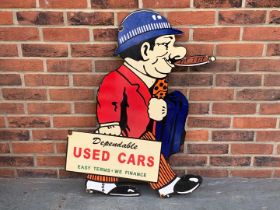 Dependable Used Car Salesman Enamel Sign