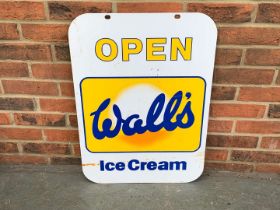 Metal Walls Open Ice Cream Sign