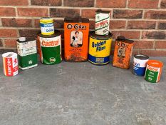 Quantity Of Oil and Grease Cans Etc