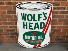 Wolfs Head Motor Oil Can Sign