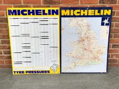 Tin Michelin Map, Tyre Pressure Chart Signs