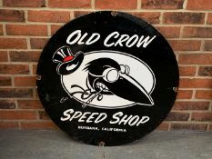 Old Crow Speed Shop Enamel Sign