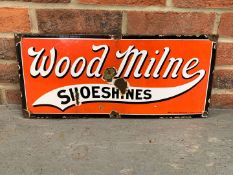 Wood Milne Shoeshine Enamel Sign