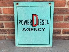 Power Diesel Agency Enamel Made Sign