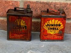 Two Early Junior Shell Oil Cans