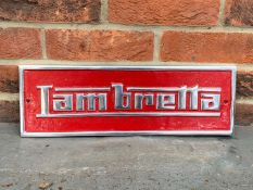 Lambretta Cast Aluminium Sign