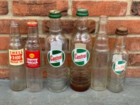 Six Glass Motor Oil Bottles