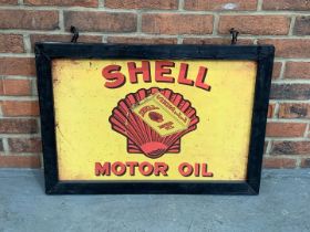 Shell Motor Oil Wooden Framed Printed Hanging Sign
