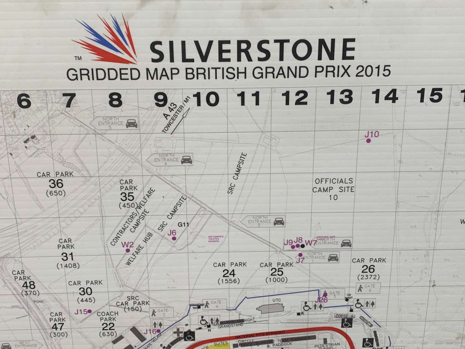 Silverstone Gridded 2015 British GP Map&nbsp; - Image 2 of 3