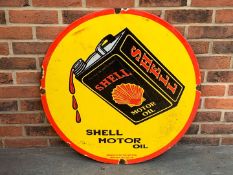 Shell Motor Oil Enamel Circular Sign