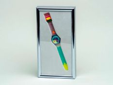 "Nose Wheely" framed “Cliff Richard” signed Swatch watch
