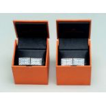 Two pairs of Simon Carter Onyx and MOP Union Jack Cufflink