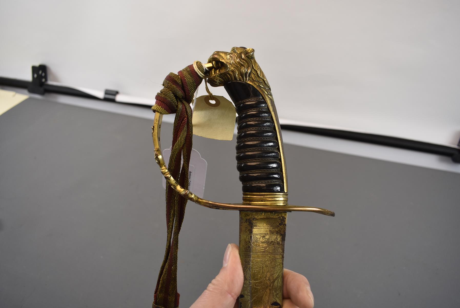 AN 1803 PATTERN LIGHT INFANTRY OFFICER'S SWORD, 72.5cm sharply curved blade decorated with stands of - Image 14 of 17