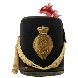 ROYAL REGIMENT OF ARTILLERY OTHER RANKS REPLICA SHAKO 1812-1816. A late 19th century or early 20th