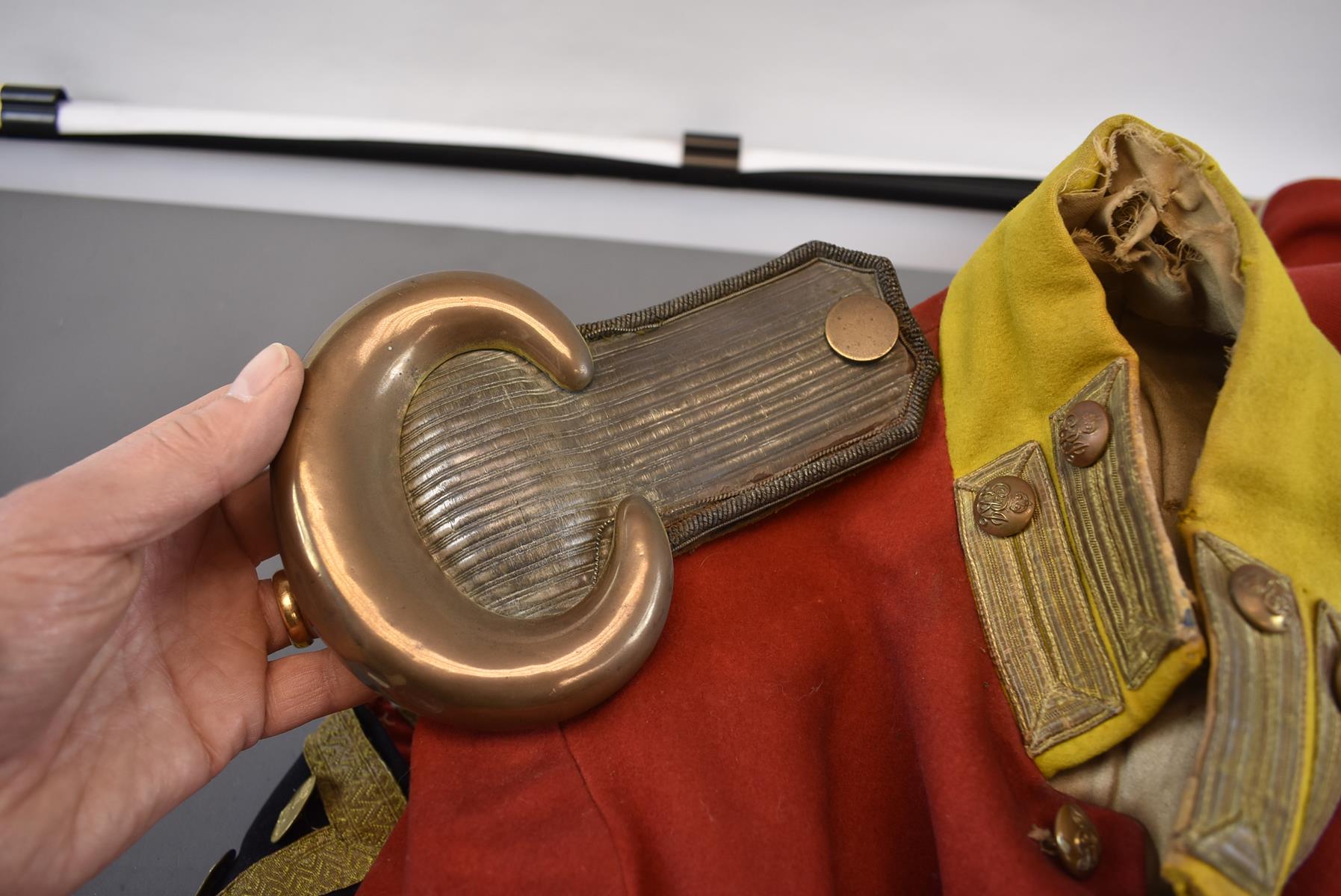 A BRITISH MILITARY MUSICIAN'S COATEE, scarlet cloth with white tape 'lace', now fitted with civilian - Image 18 of 24