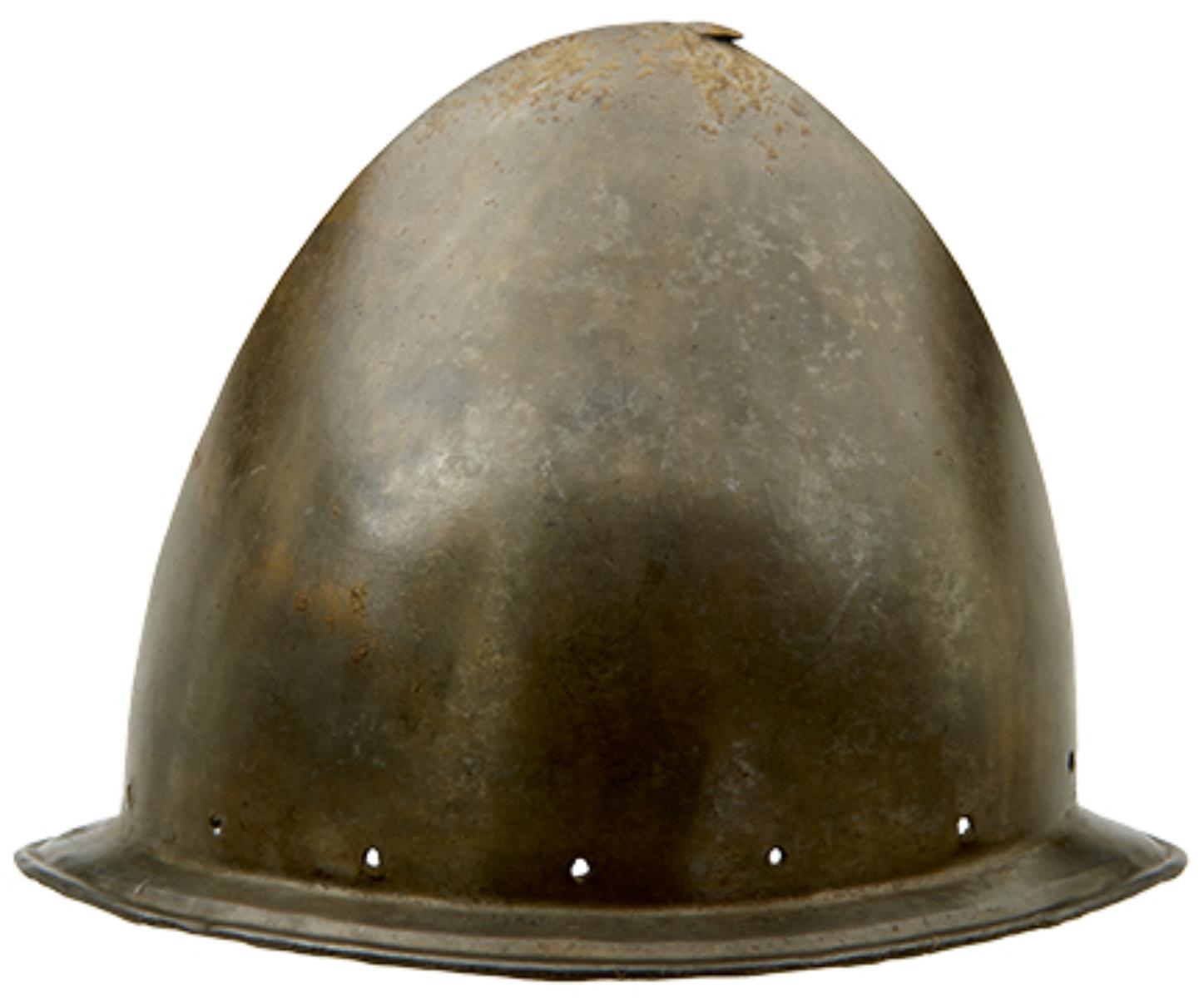 AN ITALIAN CABASET HELMET IN THE SPANISH FASHION, circa 1580, almond-shaped bowl raised from a