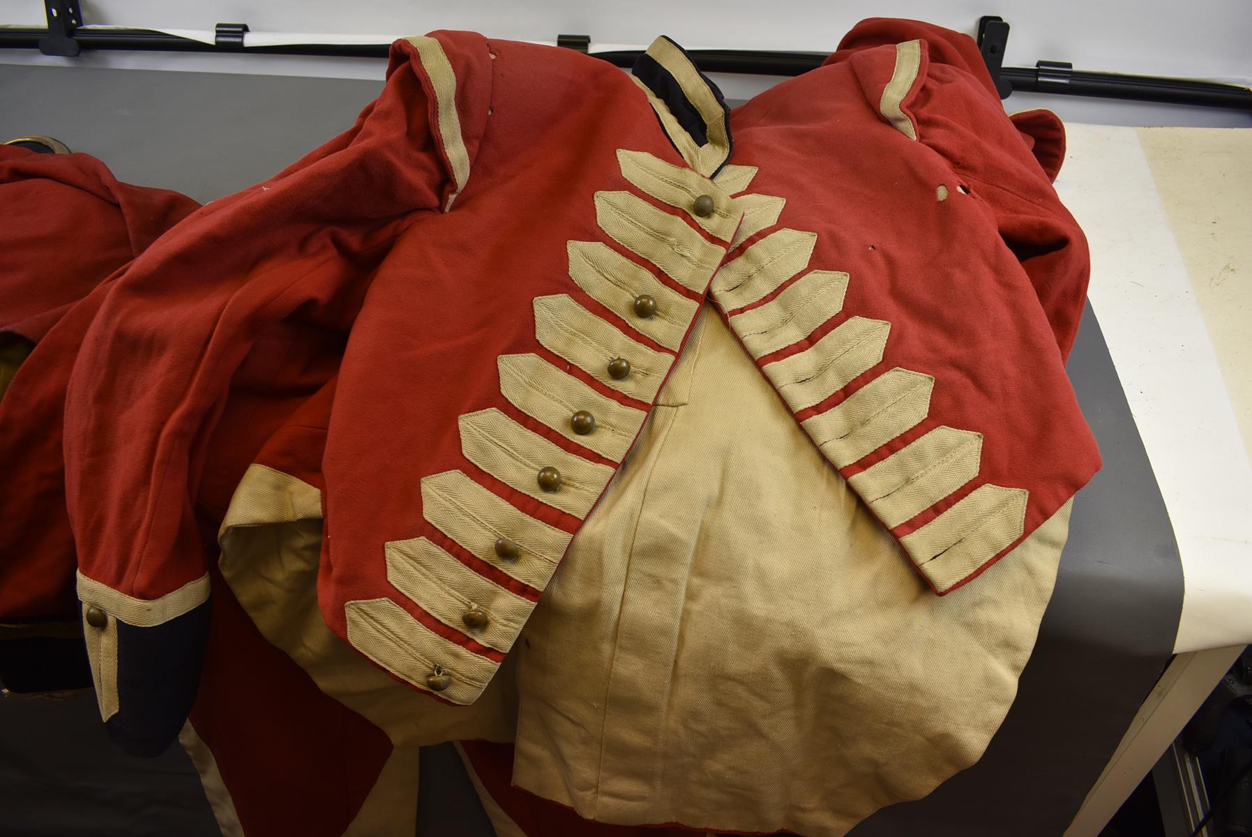 A BRITISH MILITARY MUSICIAN'S COATEE, scarlet cloth with white tape 'lace', now fitted with civilian - Image 14 of 24