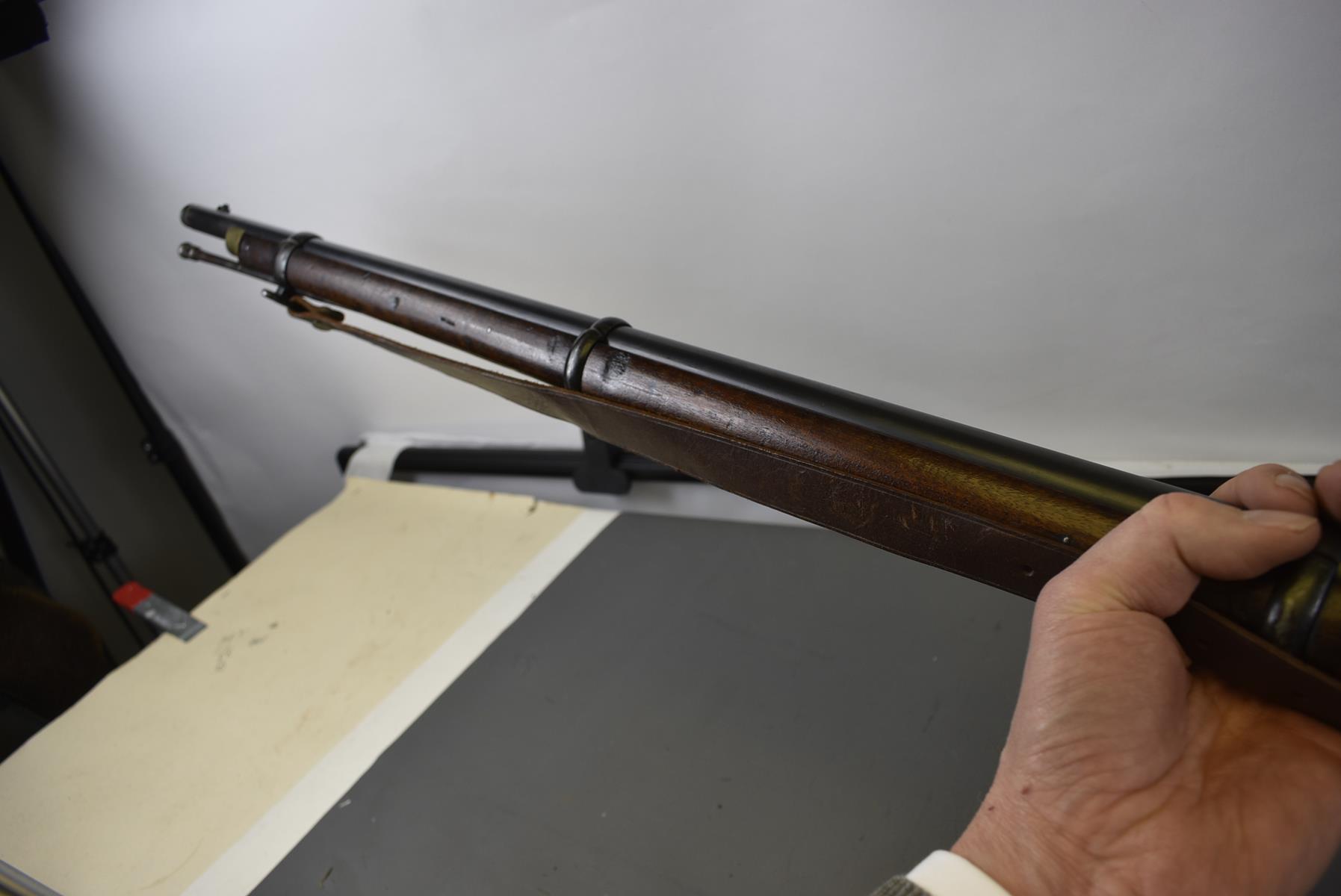 A .577 CALIBRE THREE BAND ENFIELD SERVICE RIFLE, 39inch sighted barrel fitted with ramp and ladder - Image 9 of 10