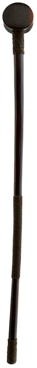 A 19TH CENTURY AFRICAN KNOBKERRIE OR TRIBAL CLUB, 6.5cm circular hardwood head with flattened sides,